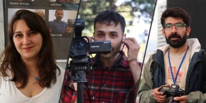 Gazeteciler Sibel Ykler, Delal Akyz ve Frat Can Arslan gzaltna alnd