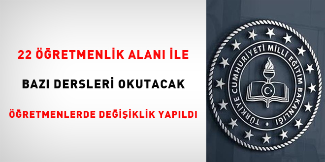 22 Öğretmenlik Alanı İle Bazı Dersleri Okutacak Öğretmenlerde Değişiklik Yapıldı
