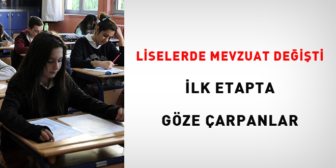Liselerde Mevzuat Değişti!... İlk Etapta Göze Çarpanlar