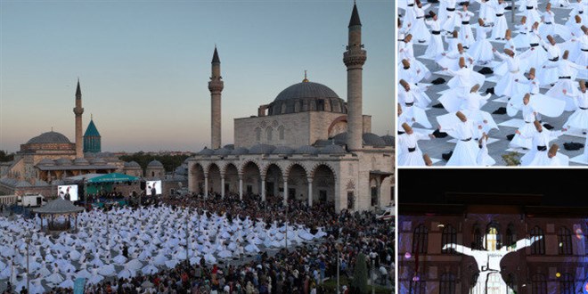 Mevlana'nın huzurunda 250 semazen aynı anda sema icra etti