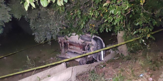 Yola fırlayan domuza çarpan araç zeytinliğe uçtu: 2 ölü