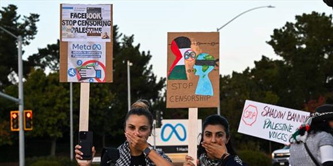 Meta'nın sosyal medyada Filistin içeriklerine uyguladığı sansür protesto edildi