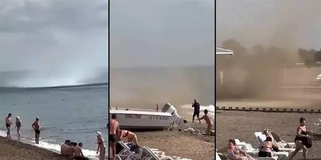Lara plajında hortum paniği