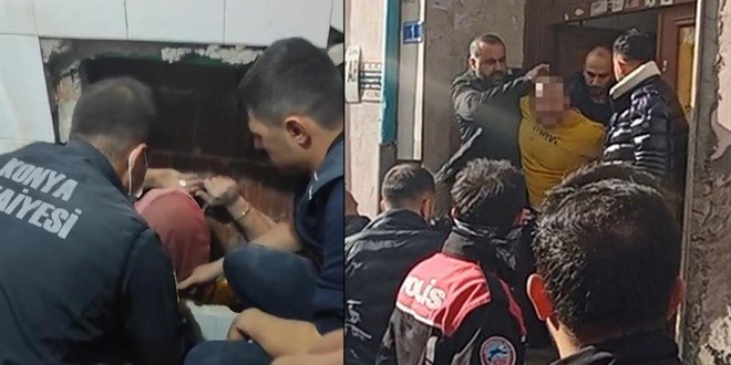 Polisten kaçmak isterken havalandırma boşluğuna sıkıştı