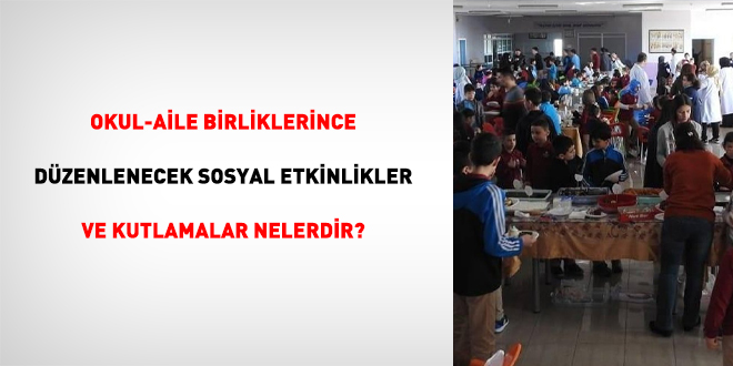 Okul-Aile Birliklerince Düzenlenecek Sosyal Etkinlikler ve Kutlamalar nelerdir?