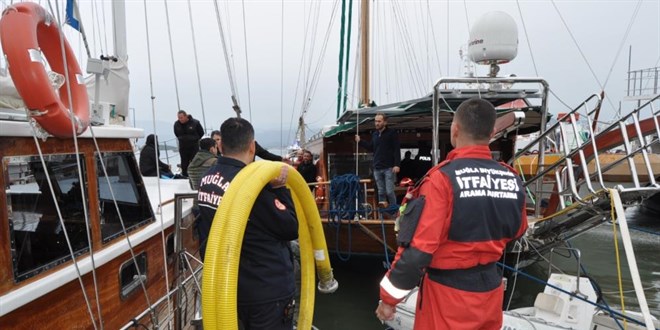 Ünlü spikerin batmak üzere olan teknesi son anda kurtarıldı