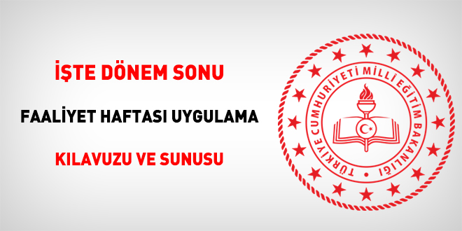 İşte dönem sonu faaliyet haftası uygulama kılavuzu ve sunusu