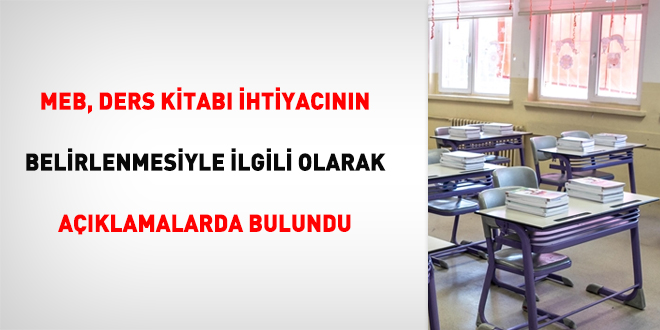 MEB, ders kitabı ihtiyacının belirlenmesiyle ilgili olarak açıklamalarda bulundu