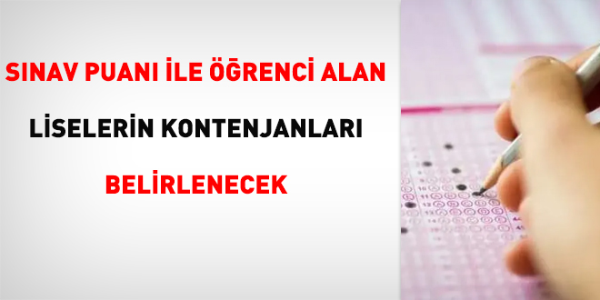 Sınav puanı ile öğrenci alan liselerin kontenjanları belirlenecek