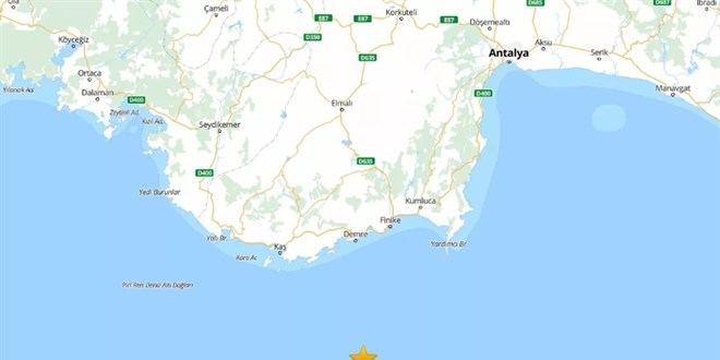 Antalya'da 3.8 büyüklüğünde deprem