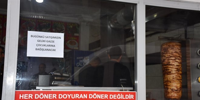 Bingöllü esnaf bir günlük gelirini Gazze'deki çocuklara bağışladı