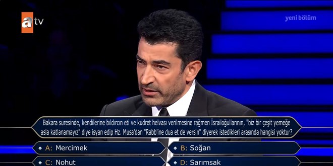 Kim Milyoner Olmak İster'de 5 Milyon TL değerindeki soru