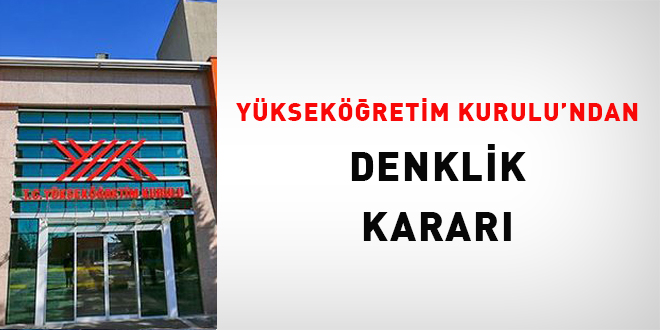 YÖK'ten denklik kararı