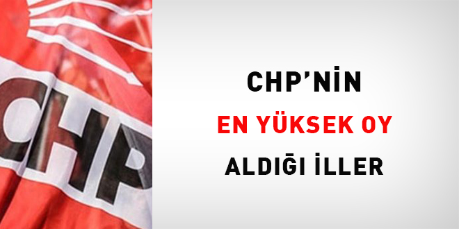 CHP'nin en yüksek oy aldığı iller