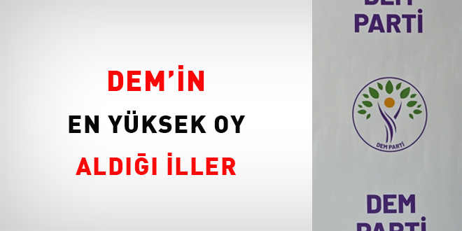 DEM'in en yüksek oy aldığı iller