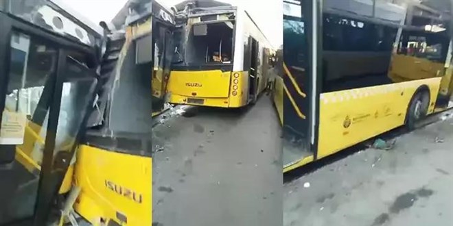 Gaziosmanpaşa'da İETT otobüsü duraktaki otobüslere çarptı