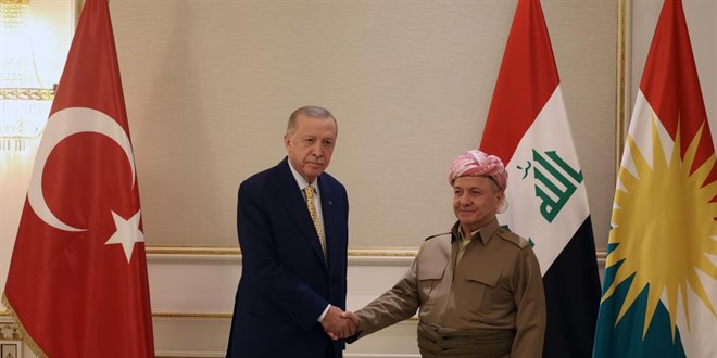 Cumhurbakan Erdoan, Mesut Barzani'yi kabul etti