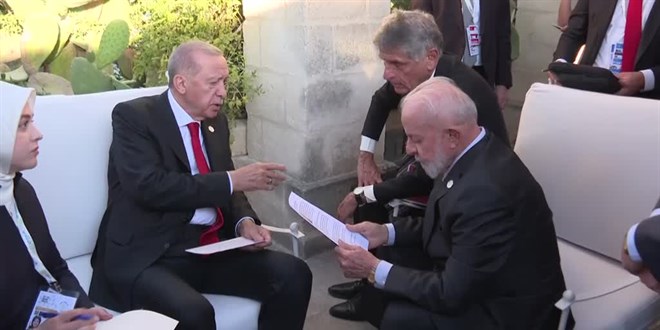 Erdoğan, Brezilya Devlet Başkanı Lula da Silva ile bir araya geldi