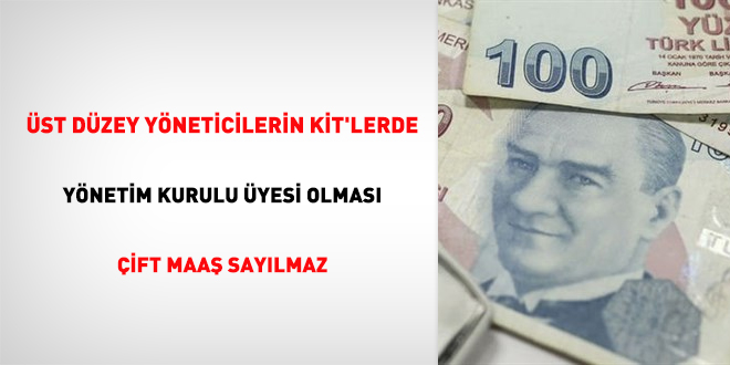Üst düzey yöneticilerin KİT'lerde yönetim kurulu üyesi olması çift maaş sayılmaz