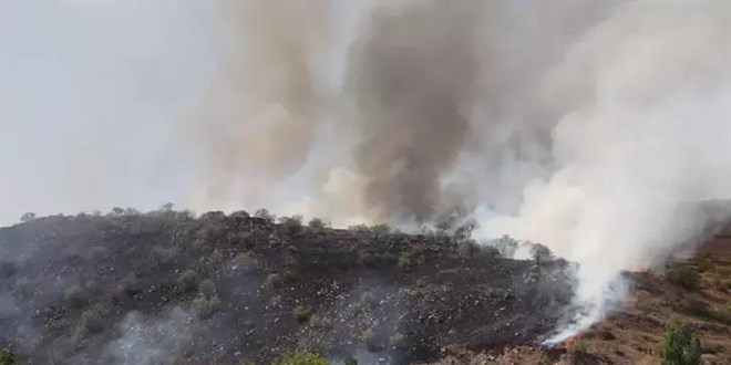 Kayseri'de dağlık arazide yangın