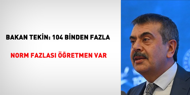 Bakan Tekin: 104 binden fazla norm fazlası öğretmen var