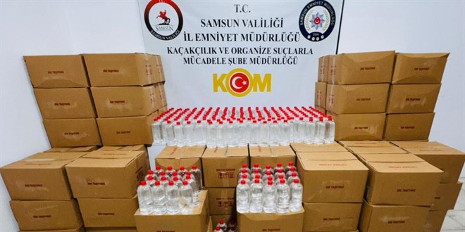 Samsun'da 3 bin litre etil alkol ele geçirildi