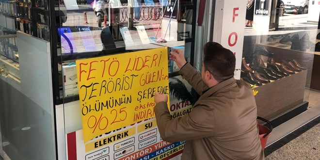 FETÖ elebaşının ölümüne indirim kampanyası yaptı