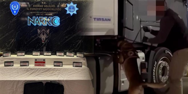 Kapıkule'de bir tırda 12 kilo 218 gram kokain ele geçirildi