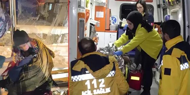 Rahatsızlanıp otobüs durağına oturdu, donmak üzereyken fark edildi
