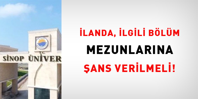 İlanda, ilgili bölüm mezunlarına şans verilmeli!
