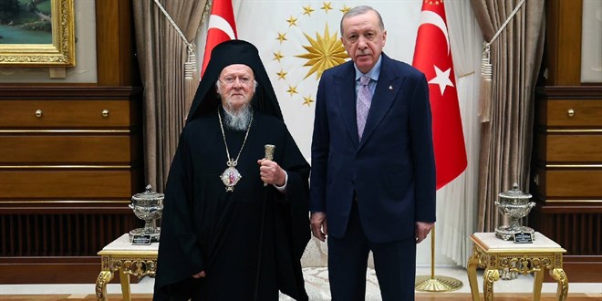 Erdoğan, Fener Rum Patriği Bartholomeos'u kabul etti