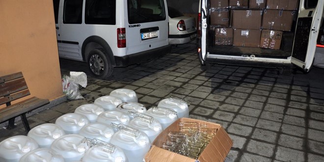 Adana'da 780 litre sahte içki ele geçirildi