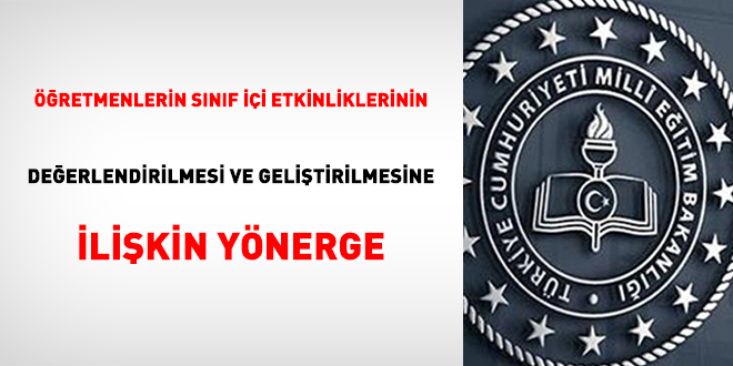 Öğretmenlerin Sınıf İçi Etkinliklerinin Değerlendirilmesi Ve Geliştirilmesine İlişkin Yönerge