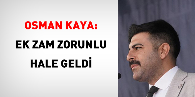 Osman Kaya: Ek Zam Zorunlu Hale Geldi