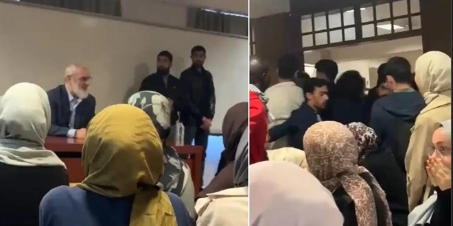 Boğaziçi Üniversitesi'nde Nureddin Yıldız'a yumurta atıldı