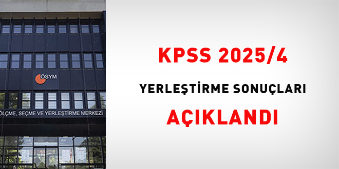 KPSS 2025/4 Yerleştirme Sonuçları açıklandı