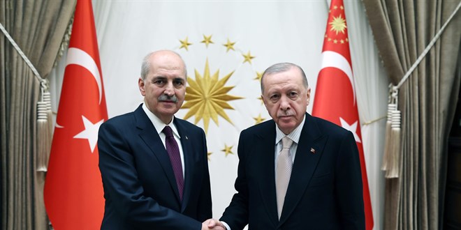 Erdoğan, TBMM Başkanı Kurtulmuş'u kabul etti