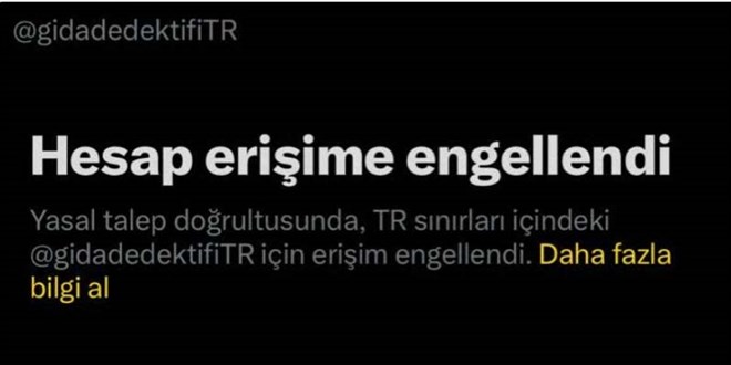 Gıda dedektifi sosyal medya hesabına erişim engeli