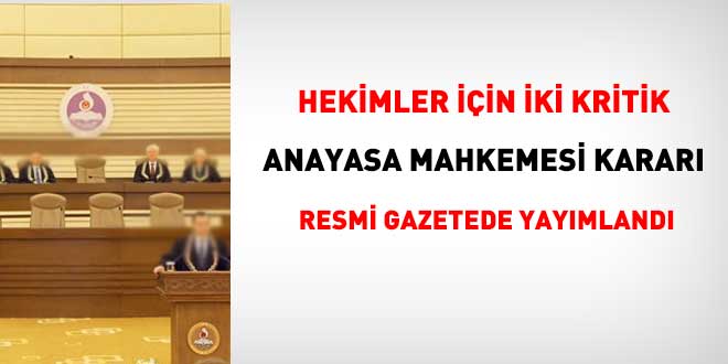 Hekimler için 2 kritik karar yayımlandı