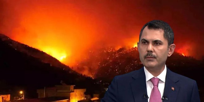 Bakan Kurum: 6 ilde orman yangınları nedeniyle 68 konut yıkıldı