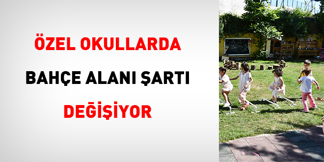 Özel Okullarda Bahçe Alanı Şartı Değişiyor