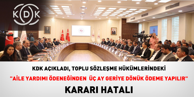 KDK açıkladı, Toplu Sözleşme Hükümlerindeki