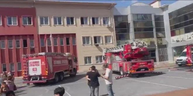 Başakşehir'de okul kantininde yangın