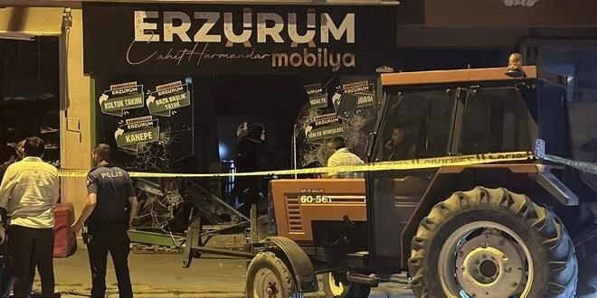 Mobilyacı ve ayakkabıcı arasında kavga: Traktörle dükkan basıldı