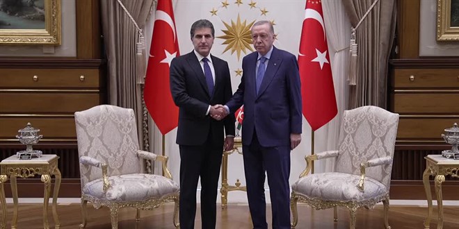 Erdoğan, Irak Kürt Bölgesel Yönetimi Başkanı Barzani'yi kabul etti