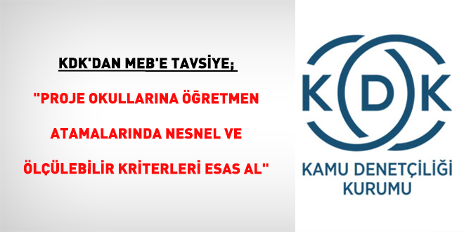 KDK'dan MEB'e tavsiye;
