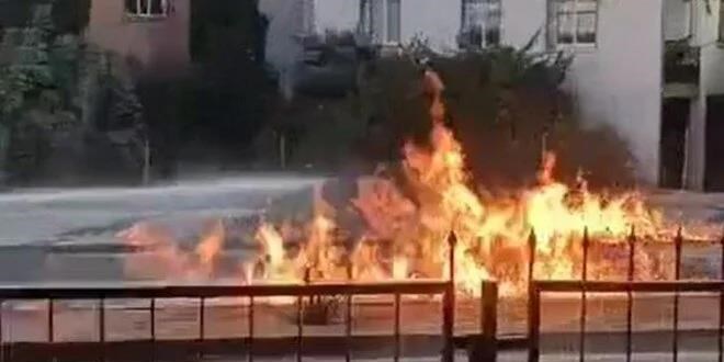Doğalgaz sızıntısı olan yerde sigara yaktı