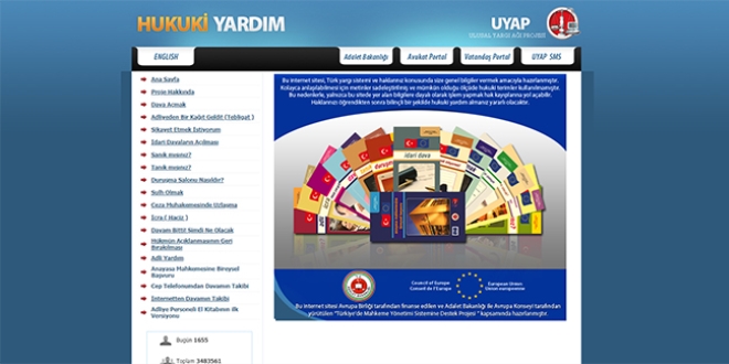 Adalet Bakanlığı'ndan örnek hukuki yardım sayfası