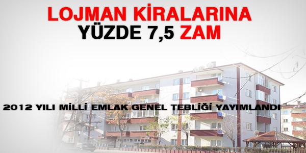 Lojman kiralarına yüzde 7,5 oranında zam yapıldı