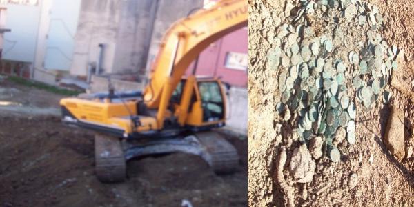 Foseptik çukuru kazısından gümüş sikke çıktı